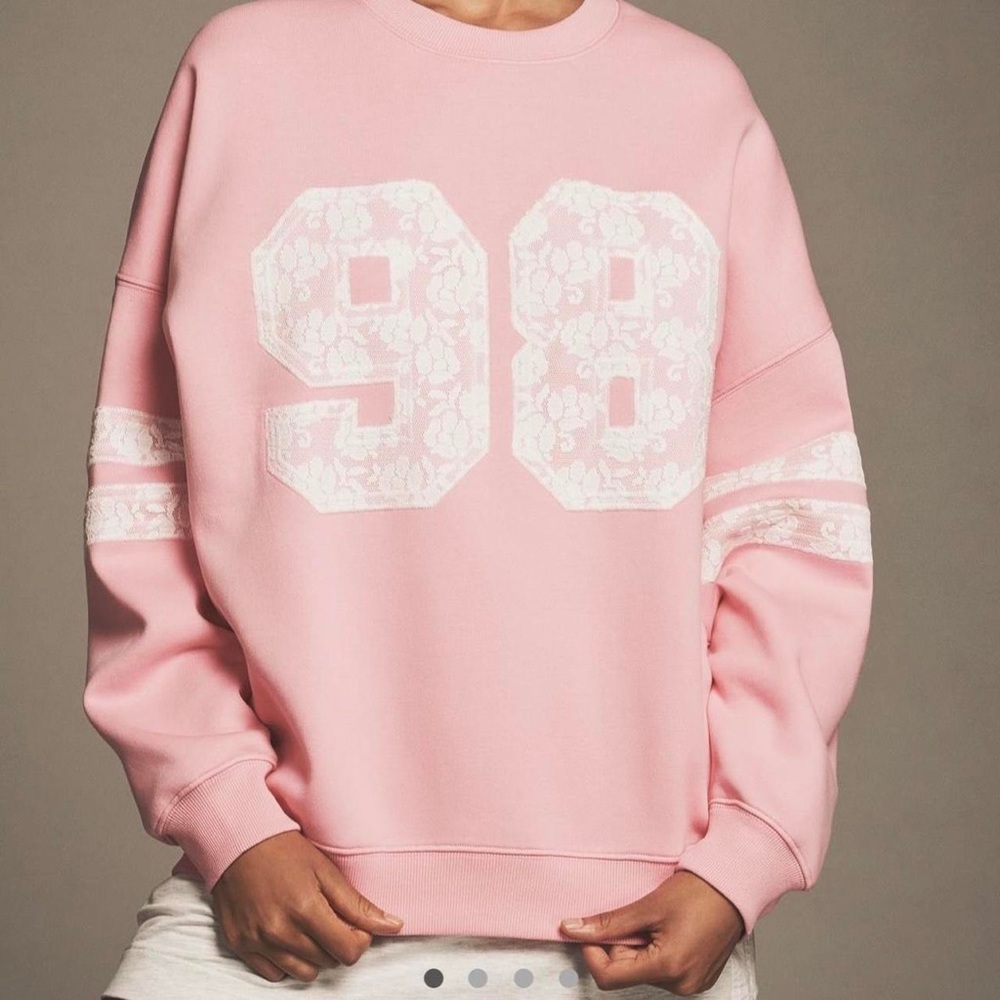 Pink Sweatshirt with Lace Number Design